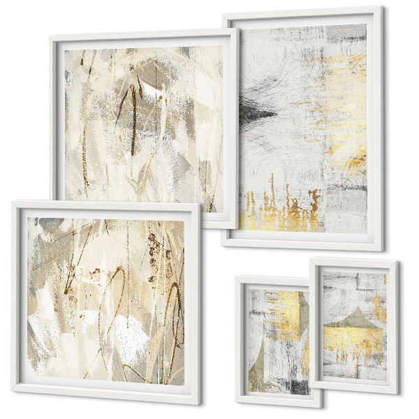Lot de tableaux encadrés Motifs abstraits élégants