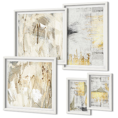 Lot de tableaux encadrés Motifs abstraits élégants