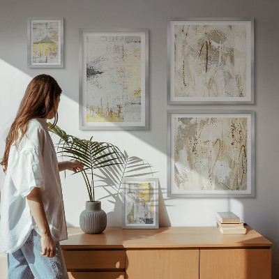 Lot de tableaux encadrés Motifs abstraits élégants