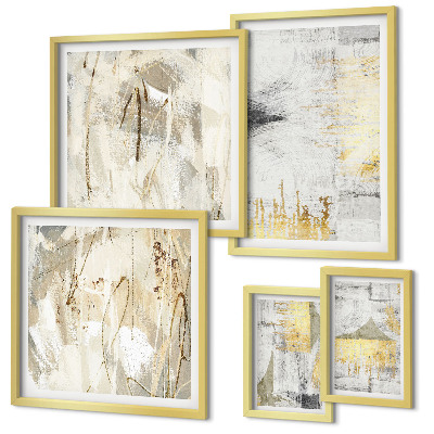 Lot de tableaux encadrés Motifs abstraits élégants