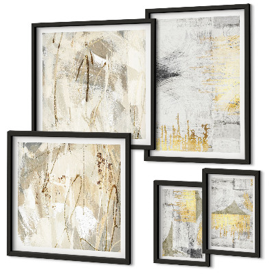 Lot de tableaux encadrés Motifs abstraits élégants