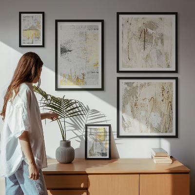 Lot de tableaux encadrés Motifs abstraits élégants
