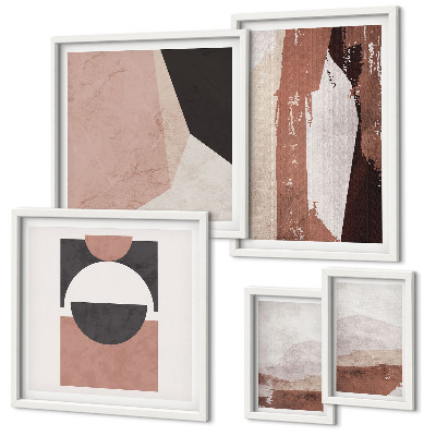 Ensemble de 5 tableaux Compositions abstraites de la terre