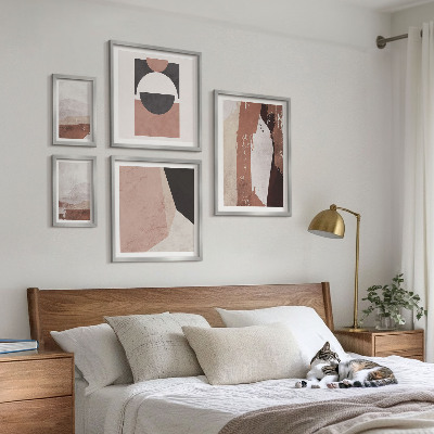 Ensemble de 5 tableaux Compositions abstraites de la terre