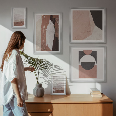 Ensemble de 5 tableaux Compositions abstraites de la terre