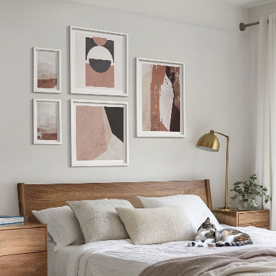 Ensemble de 5 tableaux Compositions abstraites de la terre