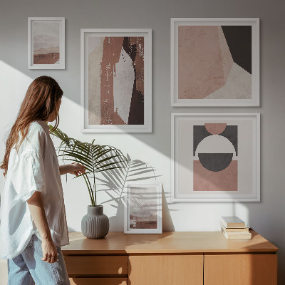 Ensemble de 5 tableaux Compositions abstraites de la terre