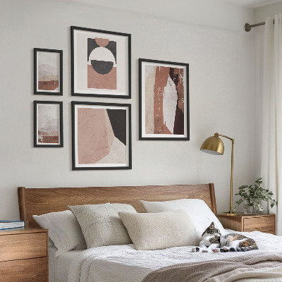 Ensemble de 5 tableaux Compositions abstraites de la terre
