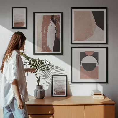 Ensemble de 5 tableaux Compositions abstraites de la terre
