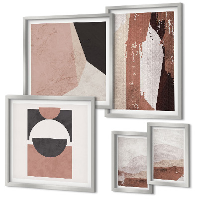 Ensemble de 5 tableaux Compositions abstraites de la terre