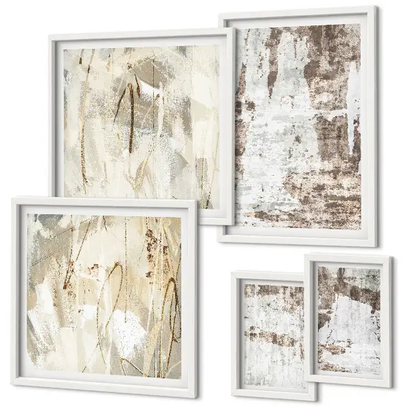 Tableau de décoration murale compositions abstraites neutres