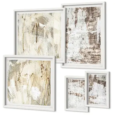 Tableau de décoration murale compositions abstraites neutres