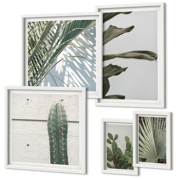 Ensemble de 5 tableaux Accents végétaux modernes
