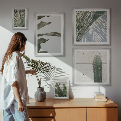 Ensemble de 5 tableaux Accents végétaux modernes