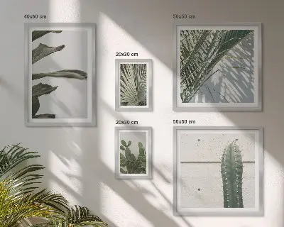Accents végétaux modernes ensemble de 5 tableaux