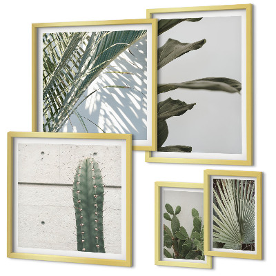 Ensemble de 5 tableaux Accents végétaux modernes