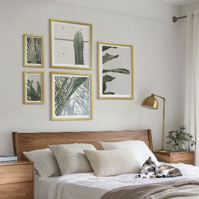 Ensemble de 5 tableaux Accents végétaux modernes
