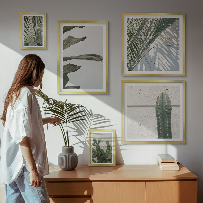 Ensemble de 5 tableaux Accents végétaux modernes