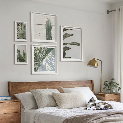 Ensemble de 5 tableaux Accents végétaux modernes