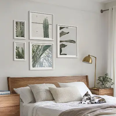 Accents végétaux modernes ensemble de 5 tableaux
