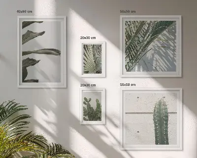 Accents végétaux modernes ensemble de 5 tableaux