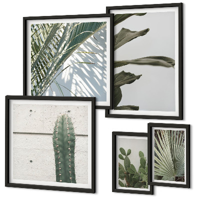Ensemble de 5 tableaux Accents végétaux modernes
