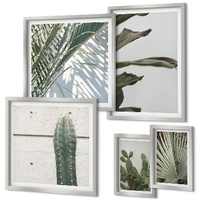 Ensemble de 5 tableaux Accents végétaux modernes
