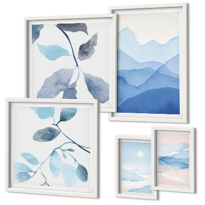 Tableau de décoration murale Bleu nature minimaliste