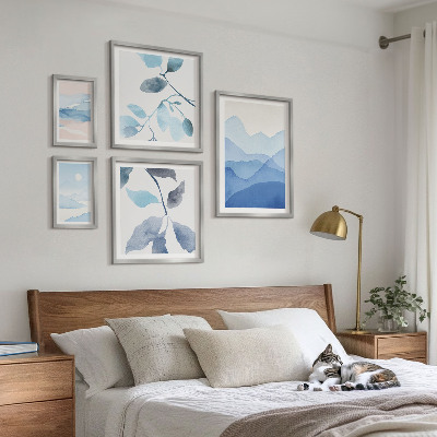 Tableau de décoration murale Bleu nature minimaliste