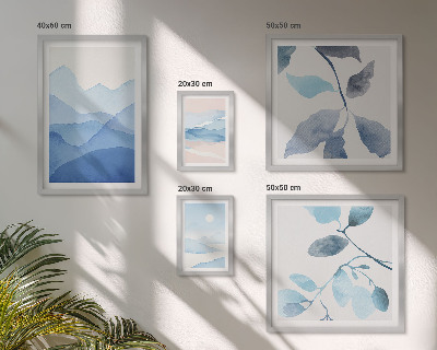 Tableau de décoration murale Bleu nature minimaliste