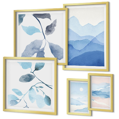 Tableau de décoration murale Bleu nature minimaliste