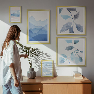 Tableau de décoration murale Bleu nature minimaliste