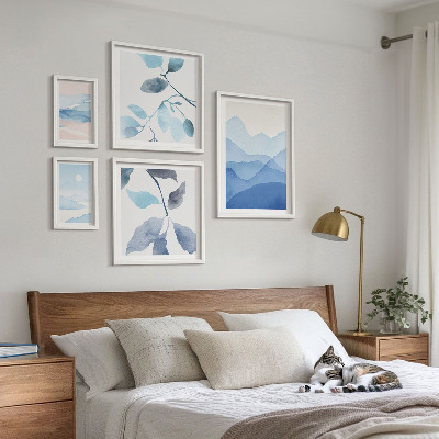 Tableau de décoration murale Bleu nature minimaliste