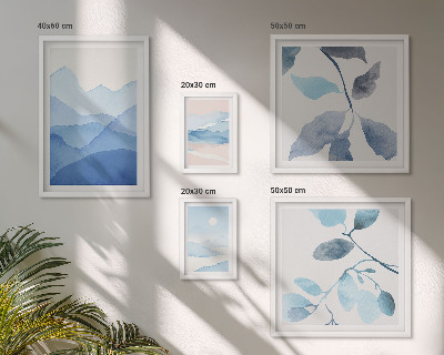Tableau de décoration murale Bleu nature minimaliste