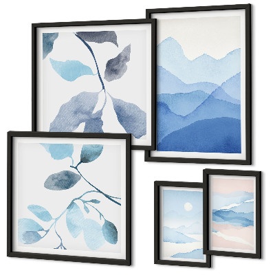 Tableau de décoration murale Bleu nature minimaliste