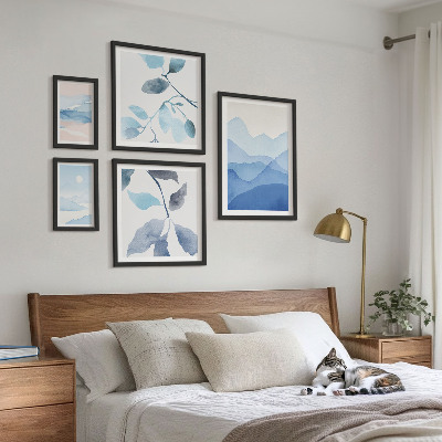 Tableau de décoration murale Bleu nature minimaliste