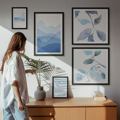 Tableau de décoration murale Bleu nature minimaliste