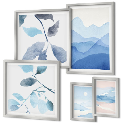 Tableau de décoration murale Bleu nature minimaliste