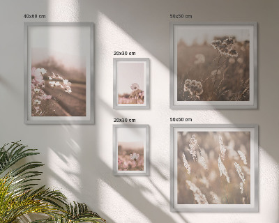 Ensemble de 5 tableaux Motifs floraux de nature délicate