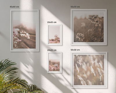 Ensemble de 5 tableaux Motifs floraux de nature délicate