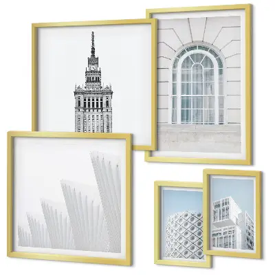 Lot de tableaux encadrés représentant le minimalisme en architecture moderne