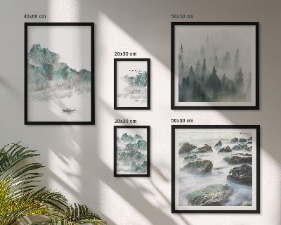 Ensemble de 5 tableaux Paysages paisibles avec de l'eau