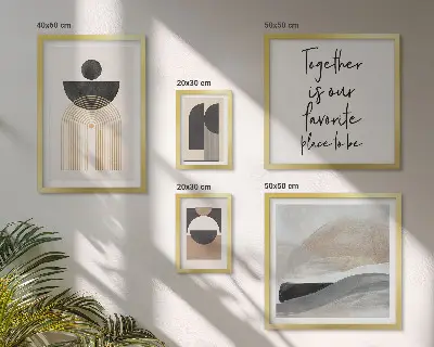 Lot de tableaux encadrés motifs de formes abstraites inspirées par la nature