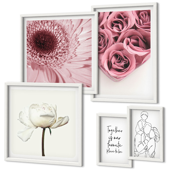 Ensemble de 5 tableaux Inspirations florales bohèmes