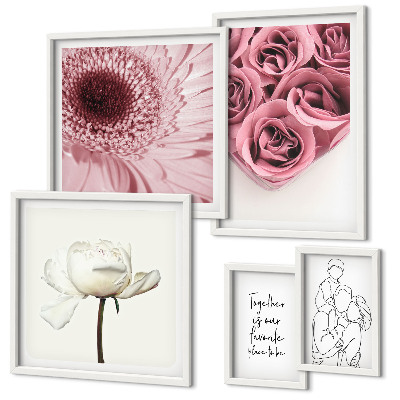 Ensemble de 5 tableaux Inspirations florales bohèmes