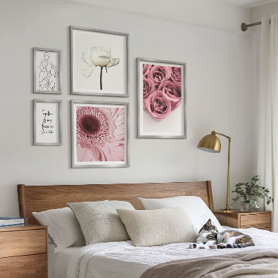 Ensemble de 5 tableaux Inspirations florales bohèmes