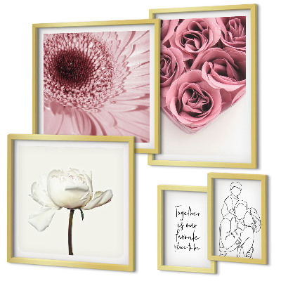 Ensemble de 5 tableaux Inspirations florales bohèmes