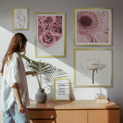 Ensemble de 5 tableaux Inspirations florales bohèmes
