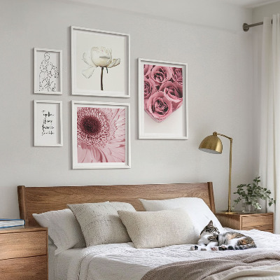 Ensemble de 5 tableaux Inspirations florales bohèmes