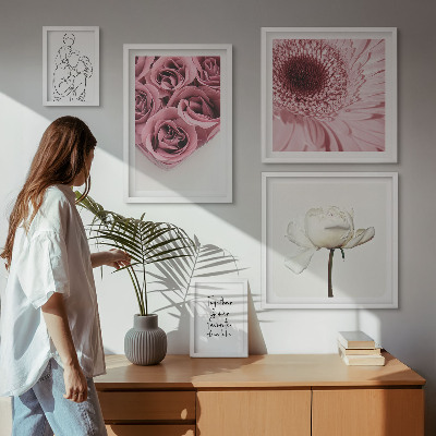 Ensemble de 5 tableaux Inspirations florales bohèmes